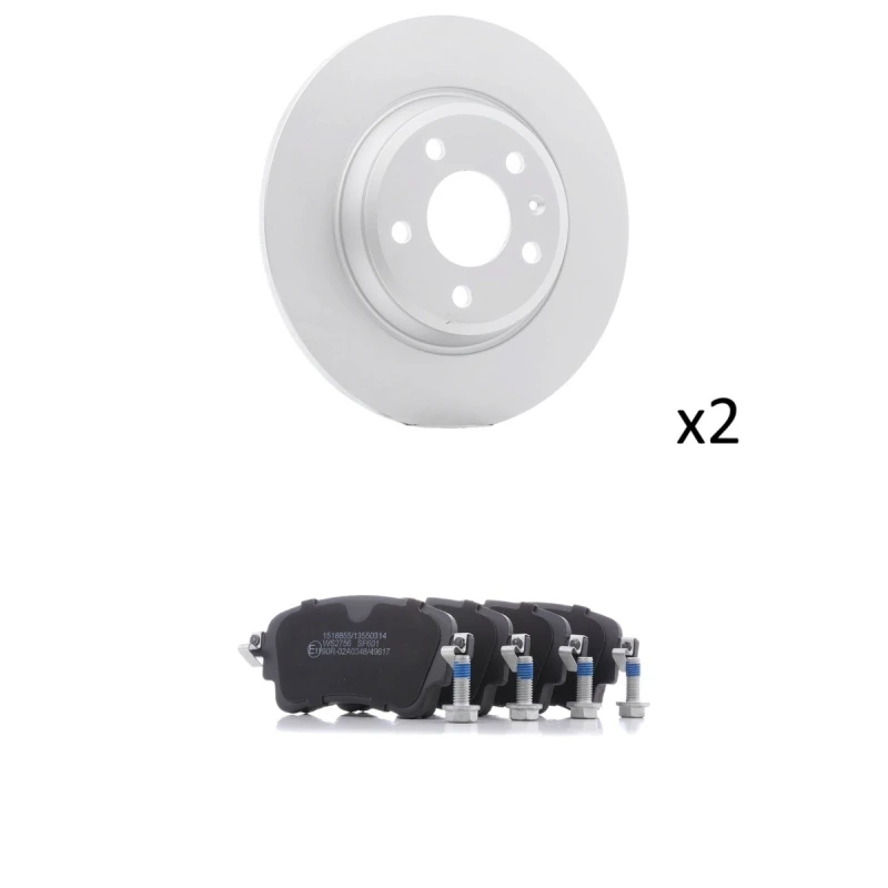 Image of RIDEX 3405B3456 Brake disc and pads set Rear Axle, Brake Disc Type: Solid, prepared for wear warning indicator Brake Set,disc brakes (3405)