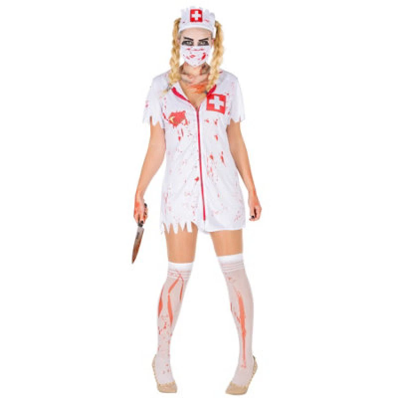 Image of Tectake Womens Zombie Nurse Costume 300062 - White S