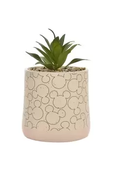 Image of Mickey Ceramic Planter with Faux Plant