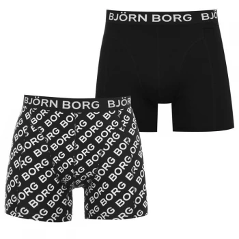 image of Bjorn Borg 2 Pack Logo Boxers - Black 90651