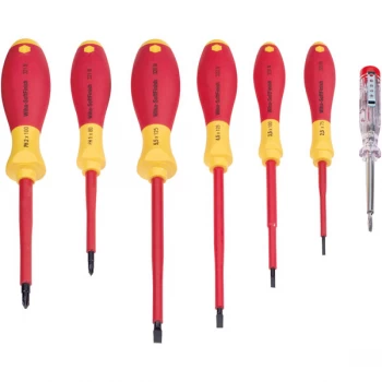 Image of Wiha 23710 SoftFinish VDE Screwdriver Set Slotted/Phillips - 7pc