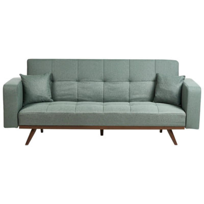 Image of Beliani Sofa Bed 3 Seater Hjulby Green
