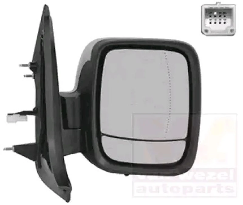 Image of VAN WEZEL 3891818 Wing mirror * HAGUS * Right, with temperature sensor, primed Outside Mirror (50)