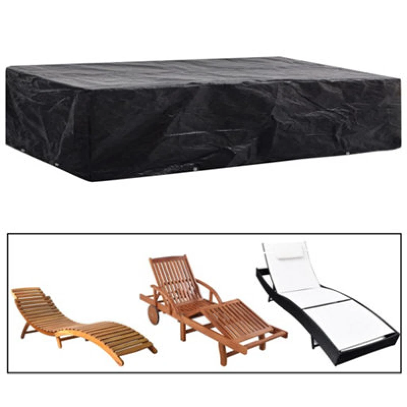 Image of vidaXL Garden Sunlounger Cover 8 Eyelets 218x77x55cm Patio Furniture Protector