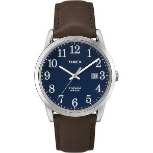 Image of Timex TW2P75900 Easy Reader Watch with Gold-Tone Case & Brown Leather Strap