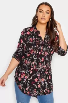 Image of Printed Pintuck Shirt
