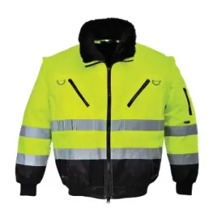 Image of Portwest Hi Vis 3 in 1 Pilot Jacket Yellow / Black 3XL