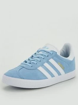 Image of Adidas Originals Gazelle Junior Trainers - Light Blue