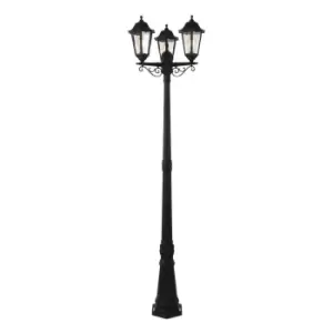 image of Coast Bianca Triple Head Post Lantern Black