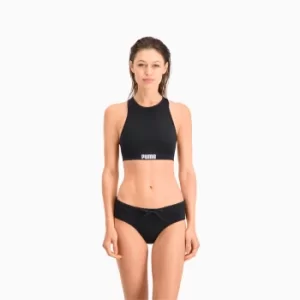 image of PUMA Swim Womens Racerback Top Shirt, Black, size Medium, Clothing