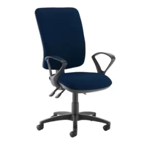 Image of Dams MTO Senza Extra High Back Operator Chair with Fixed Arms - Havana Black