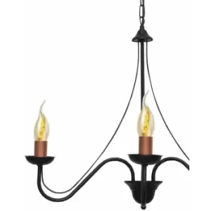 Image of Helam Malbo Multi Arm Pendant Ceiling Light Black, Copper 60cm