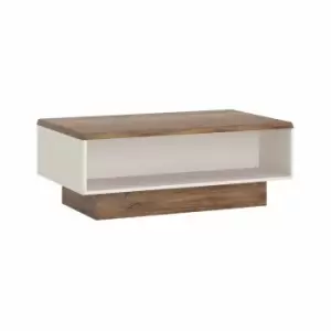 Toledo Wide Coffee Table In White And Oak Effect