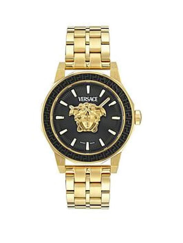 Image of Versace VE9I00424 Mens MEDUSA DECO (43mm) Black Dial / Gold Watch