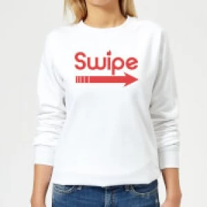 Image of Swipe Right Womens Sweatshirt - White - 3XL