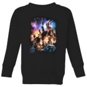 Image of Avengers Endgame Character Montage Kids Sweatshirt - Black - 11-12 Years