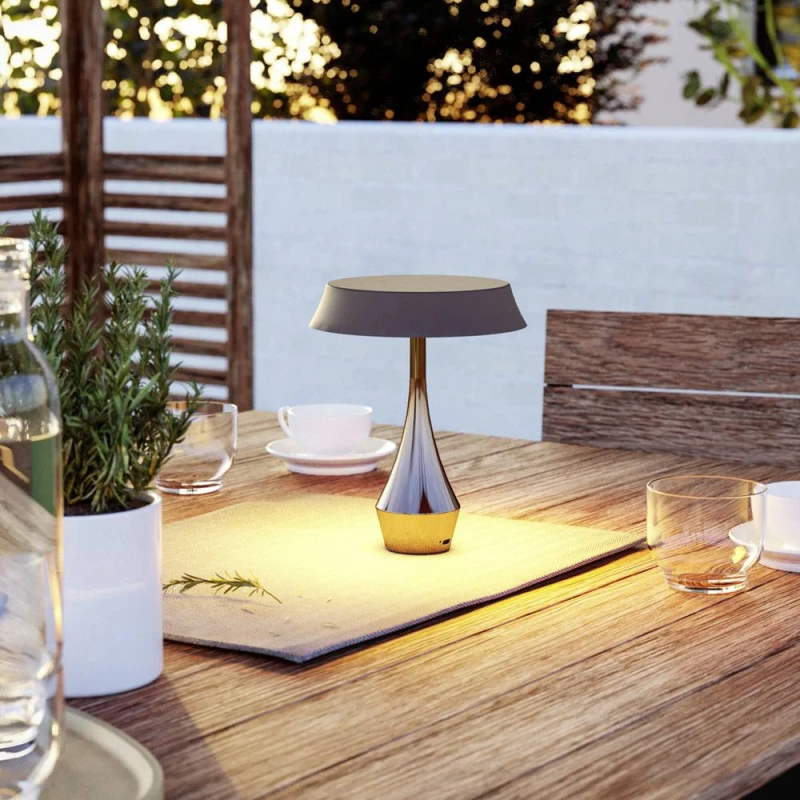 Image of Eglo Turcio Dark Bronze LED Tricolour Portable Outdoor Table Lamp Bronze Unisex