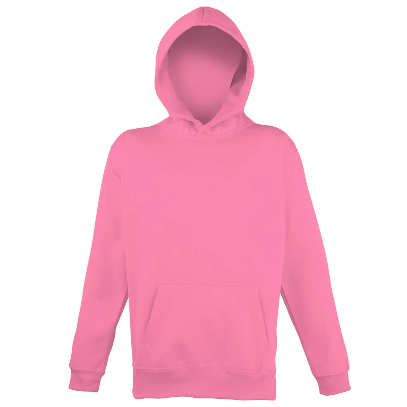 Image of AWDis Electric Hooded Sweatshirt Hoodie in Baby Pink Size: 12-13 Years Baby Pink Unisex 12-13 Years