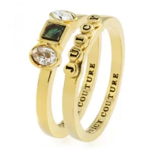 Image of Ladies Juicy Couture Gold Plated Semi-Precious Juicy Ring Set