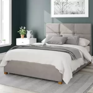 image of Caine Plush Velvet Ottoman Bed Frame Silver