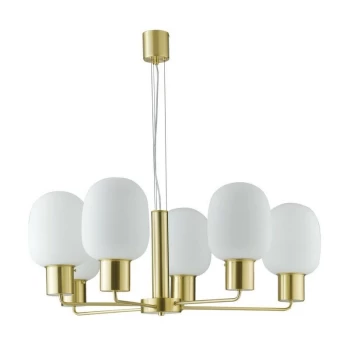 Image of Fan Europe Lighting - Fan Europe Fellini - Mutli Arm 6 Light Ceiling Pendant, Gold, Opal, E27