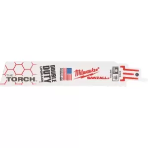 Image of Milwaukee Heavy Duty TORCH Demolition Reciprocating Sabre Saw Blades 150mm Pack of 25