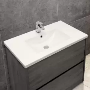 Image of Mid-Edge 5001 Ceramic 81cm Inset Basin with Scooped Bowl