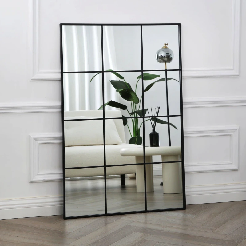 Image of Home Garden Direct Aion - Window Mirror with Rectangular Black Frame - 120x80 Black Unisex