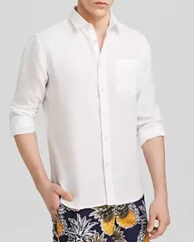 Image of Vilebrequin Regular Fit Long Sleeve Linen Button Down Shirt