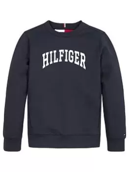 image of Tommy Hilfiger Boys Hilfiger Varsity Sweatshirt - Navy, Size 10 Years