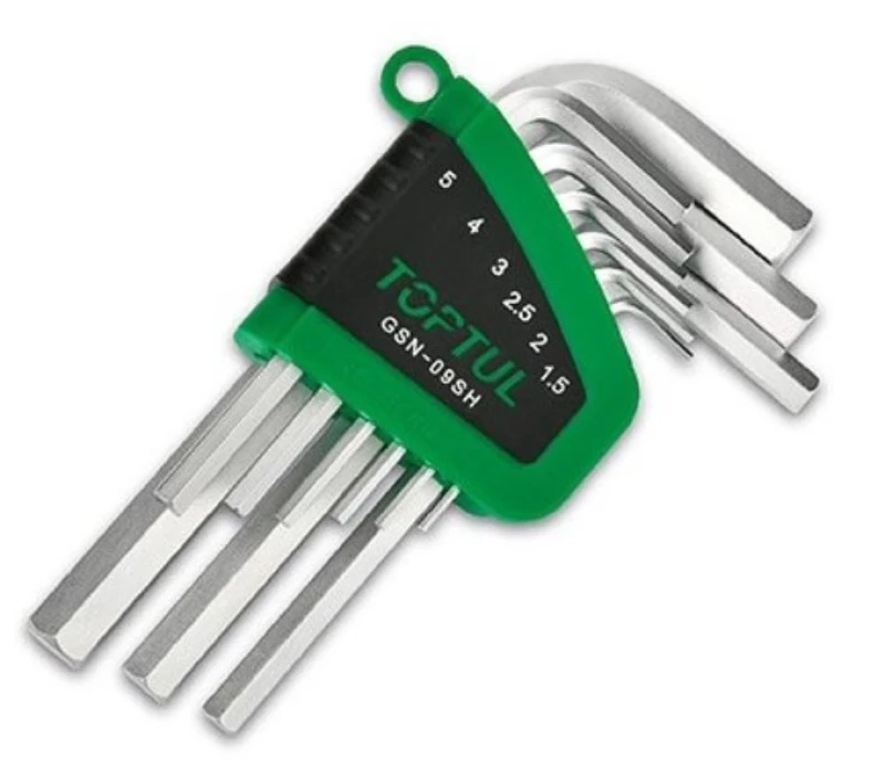 Image of TOPTUL GSN-09SH Angled Screwdriver Set Tool Steel, Number of tools: 9, Spanner Size: 5, 6, 8, 10 Tool Steel Angled Screwdriver Set (6627)
