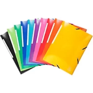 image of Iderama Elasticated 3 Flap Folder A4, 425gsm, Assorted, Pack of 25