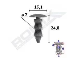 Image of ROMIX Clip C70588 FORD,Fiesta Mk6 Schragheck (JA8, JR8),Fiesta Mk5 Schragheck (JH1, JD1, JH3, JD3),FOCUS III Turnier