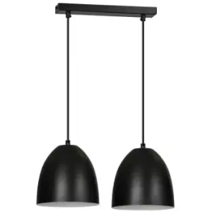 image of Emibig Lenox Black/White Bar Pendant Ceiling Light 2x E27