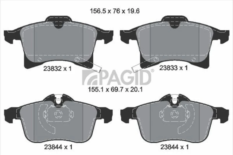 Image of Brake pad set PAGID T1225N