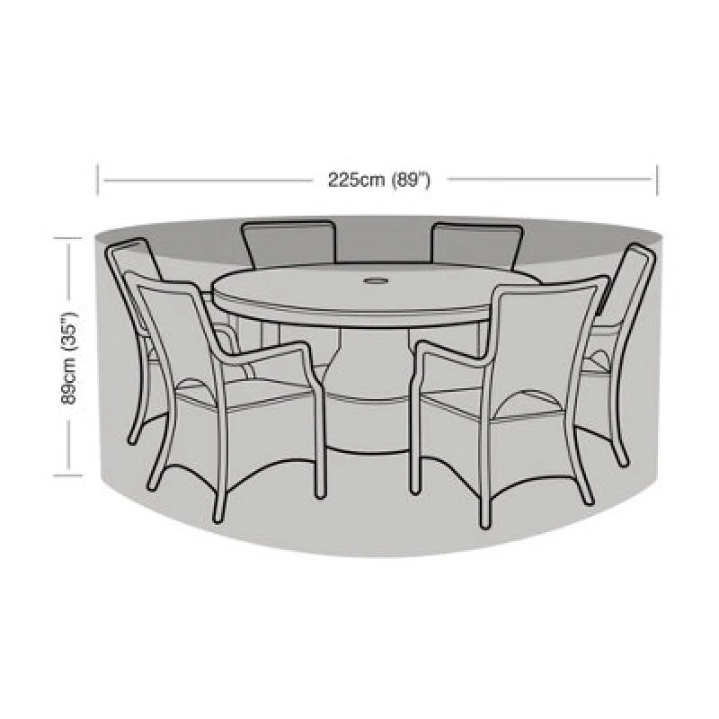 Image of Primrose Round 6 Seater Furniture Set Cover 225cm x 89cm - Premium - Green Green