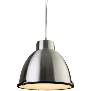 Image of Firstlight - Manhattan - 1 Light Dome Ceiling Pendant Aluminium, Frosted Glass, E27
