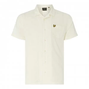 Image of Lyle and Scott Lyle Resort Linen Short Sleeve Shirt - Z455 SNOW WHITE