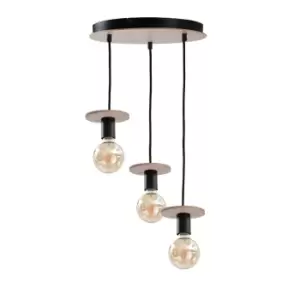 image of Saturn Cluster Pendant Ceiling Light Natural, Black, 30cm, 3x E27