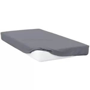 Image of Belledorm 200 Thread Count Egyptian Cotton Deep Fitted Sheet (Double) (Slate) - Slate