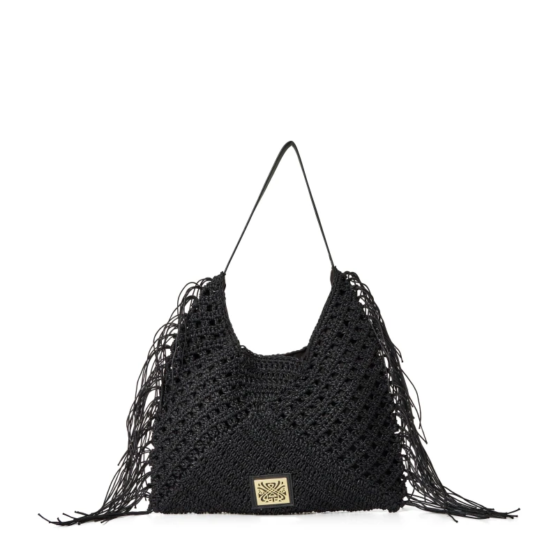 Image of Biba Womens Fringe Shoulder Bag Black female One Size