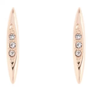 Ladies Karen Millen Rose Gold Plated Flow Crystal Stud Earring