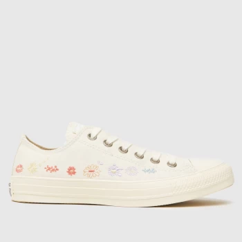 Converse White & Pink Things To Grow Ox Trainers