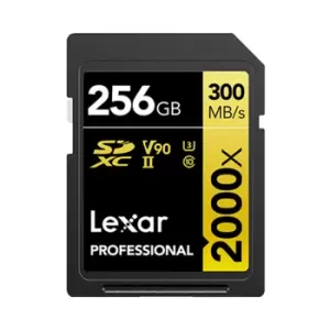 image of Lexar 256GB Professional 2000x 300MB/Sec UHS-II V90 SDXC Card