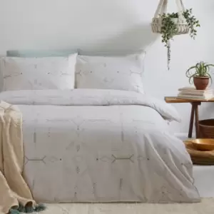 image of The Linen Yard Mini Inka Single Duvet Cover Set Cotton Natural