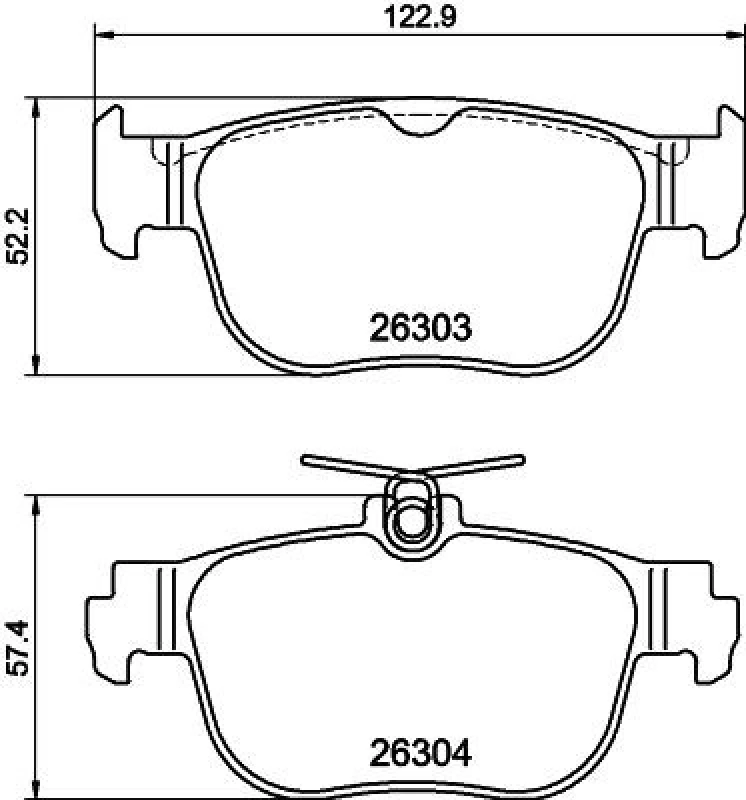 Image of HELLA Brake pad set HELLA 8DB 355 040-981