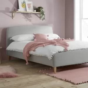 image of Olivia's Oscar Fabric Bed in Dove Grey / Double