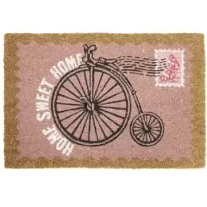 image of JVL Vintage Themed 'Bike' Latex Backed Doormat - 40x60cm