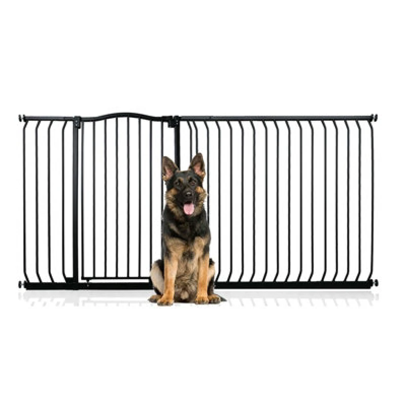 Image of Bettacare Extra Tall Curved Top Dog Gate, 189Cm - 198Cm, Matt Black, Extra Tall 100Cm In Height, Pressure Fit Pet Gate