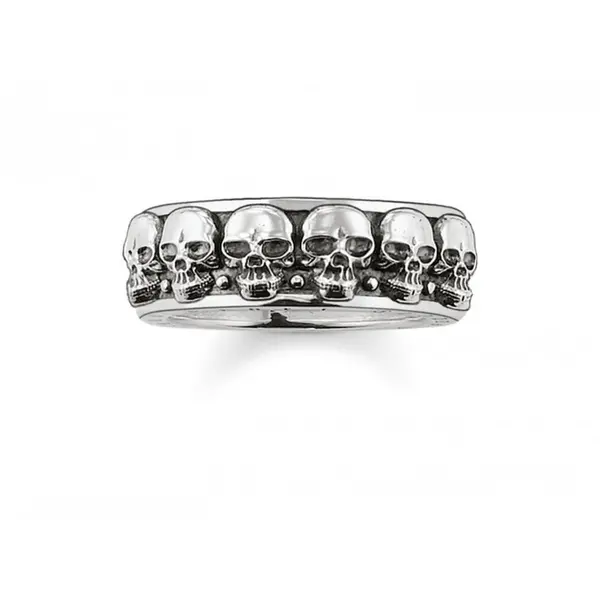 image of Thomas Sabo Sterling Silver Thomas Sabo The Skulls Ring TR1878-001-12